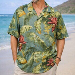 Tommy Bahama Tropical Print Silk Camp Shirt